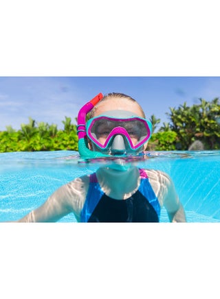 Bestway, Crusader Snorkel Mask Set for Kids Swimming Mask with Snorkel Tube Anti Fog Wide View Lens UV Protection Adjustable Strap Leak Proof Diving Set Assorted Colors 1 Mask 1 Snorkel - view 4