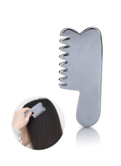 Massage Comb, Terahertz Stone Gua sha Scraping Scalp Comb,Multi-Functional Handheld Head Tool,Portable Hair Beauty Comb for Caring and Relax