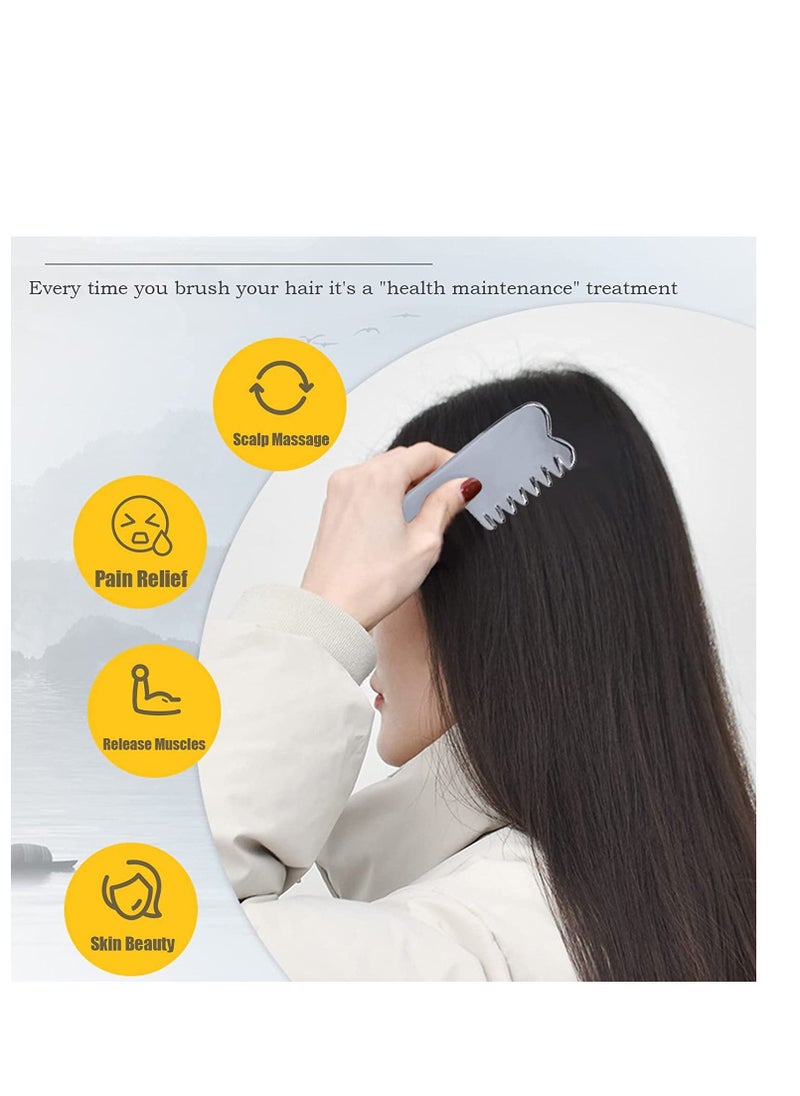 Y&D - Massage Comb, Terahertz Stone Gua sha Scraping Scalp Comb,Multi-Functional Handheld Head Tool,Portable Hair Beauty Comb for Caring and Relax - Image 1