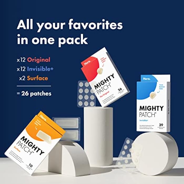Mighty Patch™ Variety Pack from Hero Cosmetics - Hydrocolloid Acne Pimple Patches for Covering Zits and Blemishes, Spot Stickers for Face and Skin, Korean Skin Care, 26 ct - Image 2