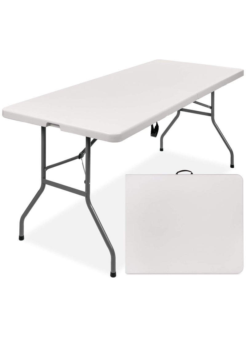VIO - Folding Utility Table 180 CM Fold In Half Portable 6 Feet Ramadan Barbecue BBQ Party Dining Events Catering Outdoor Garden Patio Camping Picnic Indoor Outdoor Table with Folding Legs - Image 1