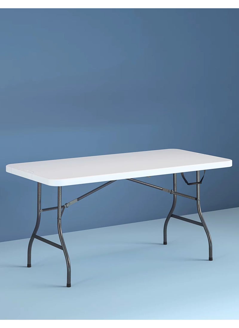 VIO - Folding Utility Table 180 CM Fold In Half Portable 6 Feet Ramadan Barbecue BBQ Party Dining Events Catering Outdoor Garden Patio Camping Picnic Indoor Outdoor Table with Folding Legs - Image 1