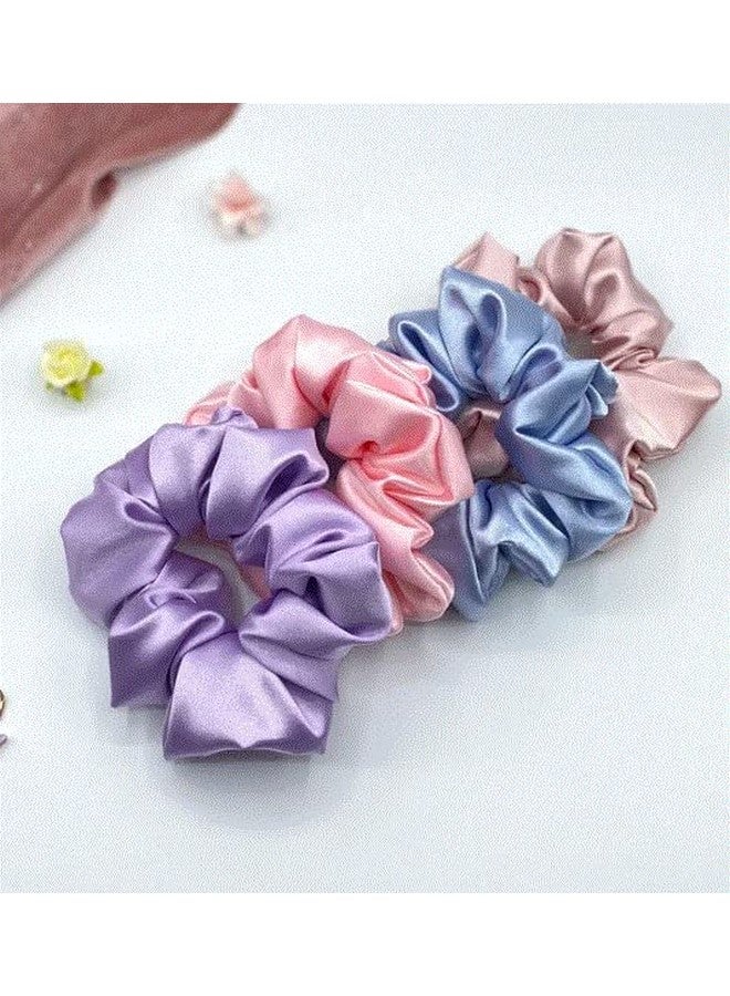 AGASTI silk satin hair scrunches,hand band for women and girls (pack of 4) (combo s1) - Image 2