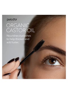 Pura d'or PURA D'OR Organic Castor Oil (4oz + 2 BONUS Pre-Filled Eyelash & Eyebrow Brushes) 100% Pure, Cold Pressed, Hexane Free Growth Serum For Fuller, Thicker Lashes & Brows, Moisturizes & Cleanses Skin  - Image 4