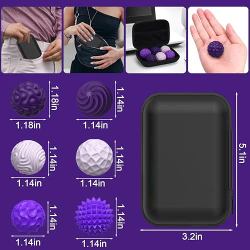 BUSOHA Silicone Fidget Balls 6 Pack New Grade Fidget Toys Stress Balls for Adults Sensory Stone Travel Toys for CalmingAutism and ADHDGifts for Teens - Image 5