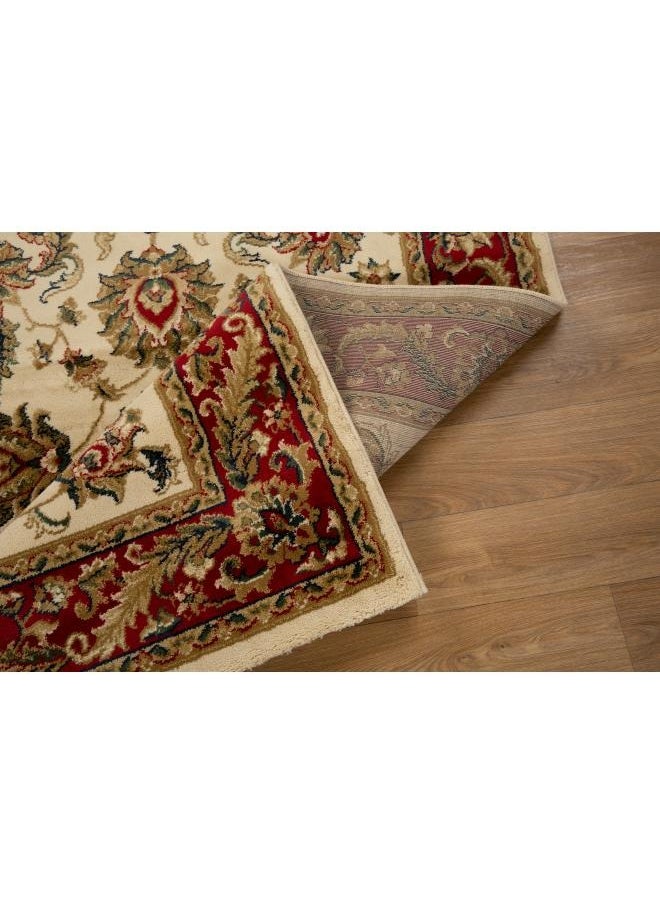 LOFT - Bristol, Sofa Rug, Modern Living Room Rug, Soft Floor Mats, Rug Cushions, Non-Slip Sofa Rug, Washable Living Room Rug, Size 120*170cm,Beige/Red-112-CG1-W - Image 1