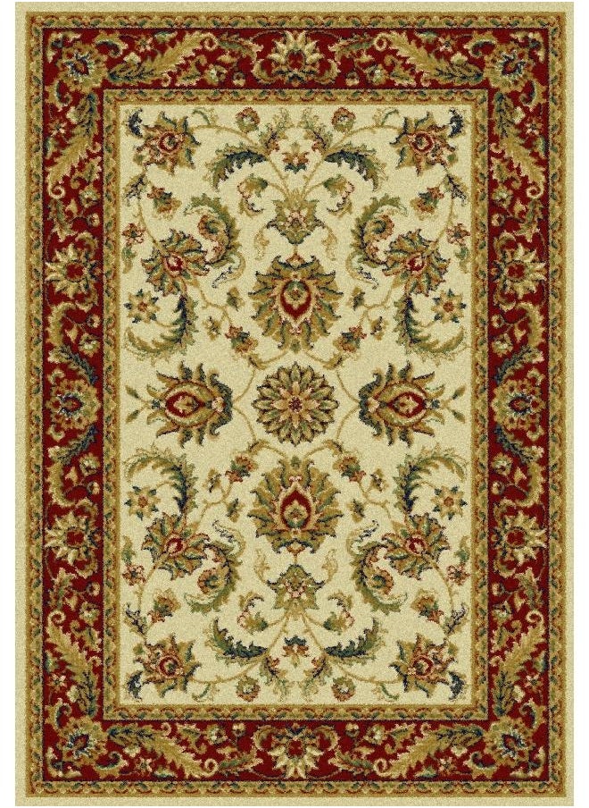 LOFT - Bristol, Sofa Rug, Modern Living Room Rug, Soft Floor Mats, Rug Cushions, Non-Slip Sofa Rug, Washable Living Room Rug, Size 120*170cm,Beige/Red-112-CG1-W - Image 1