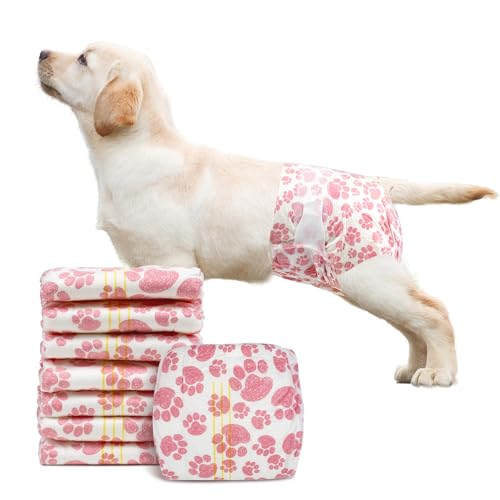 Dono Dog Diapers Female, Disposable Doggie Diapers, Super Absorbent Puppy Diapers with Adjustable Tail Hole, Wetness Indicator for Cats Doggy in Heat Period, Small, 16 Count - Image 1
