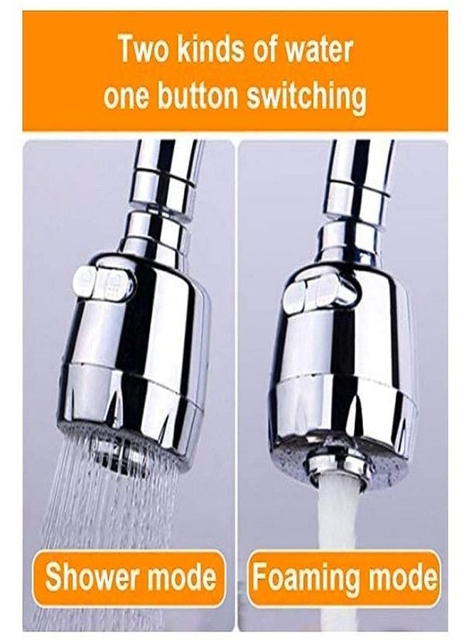 MISSMIN Sink Faucet Sprayer Attachment 360 Rotatable Kitchen Tap Extender Head Replacement Anti-Splash Faucet Nozzle Head with Hose and Universal Connector, 2 Mode (Silver) (Tap Extender, pack of 1) - Image 3