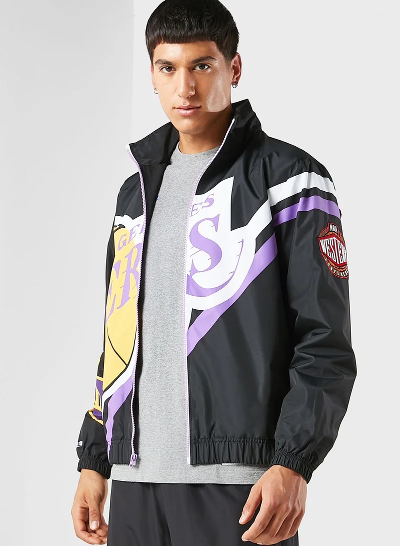 Mitchell & Ness Los Angeles Lakers Exploded Logo Warm Up Jacket