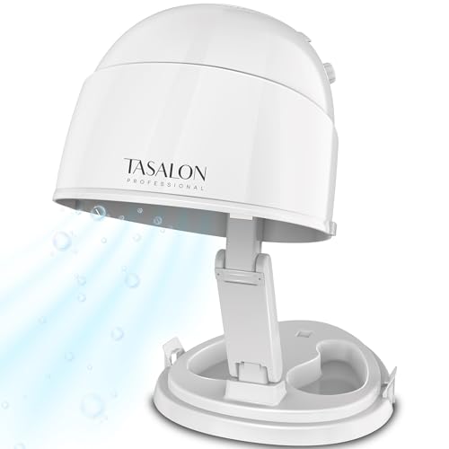 TASALON Ionic Hooded Dryer - 1875W Bonnet Dryer, 3 Heating Settings, Sit Under for Home and Salon, Portable Hair Dryer with Hood, Height Adjustable Hooded Hair Dryer- White - Image 1