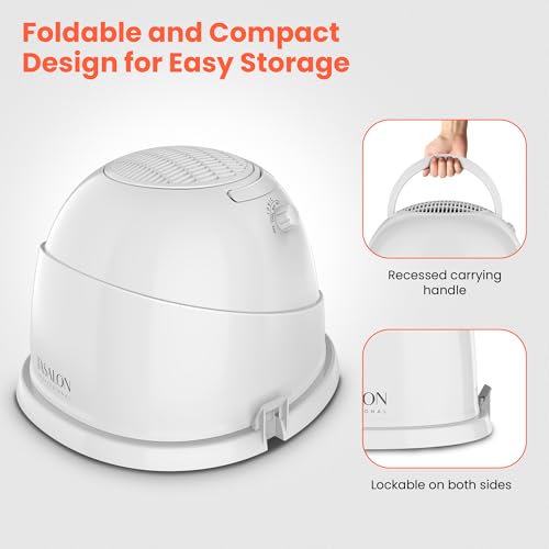 TASALON Ionic Hooded Dryer - 1875W Bonnet Dryer, 3 Heating Settings, Sit Under for Home and Salon, Portable Hair Dryer with Hood, Height Adjustable Hooded Hair Dryer- White - Image 2