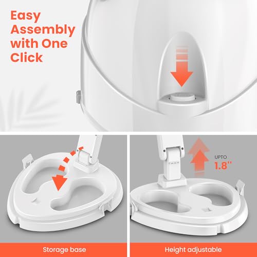 TASALON Ionic Hooded Dryer - 1875W Bonnet Dryer, 3 Heating Settings, Sit Under for Home and Salon, Portable Hair Dryer with Hood, Height Adjustable Hooded Hair Dryer- White - Image 5