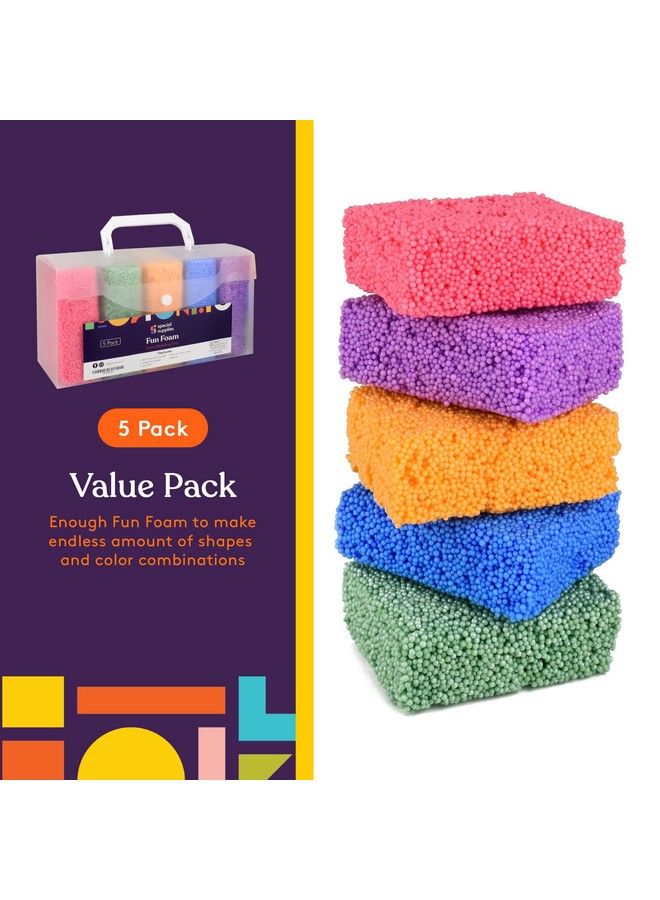 Special Supplies Fun Foam Modeling Foam Beads Play Kit 5 Blocks Children’S Educational Clay For Arts Crafts Kindergarten Preschool Kids Toys Develop Creativity Motor Skills  - Image 5