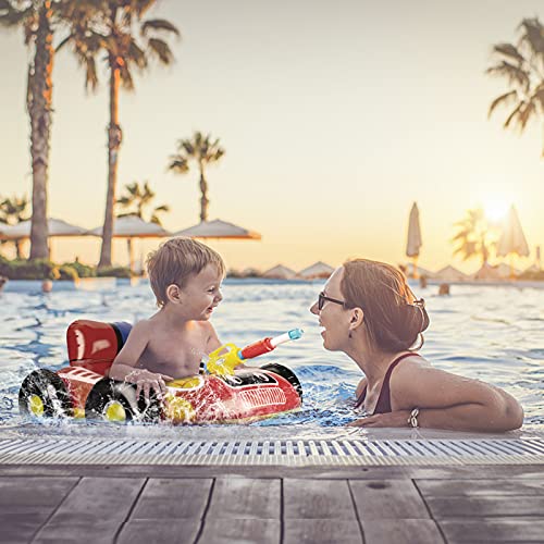 10Leccion 2 Pack Inflatable Kids Pool Floats with Water Gun, Pool Toys for Kids Ages 4-8, Blow Up Toddler Pool Floats, Swimming Pool Game Toys, Fire Truck and Pirate Ship Floaties for Boys Girls and Child - Image 4