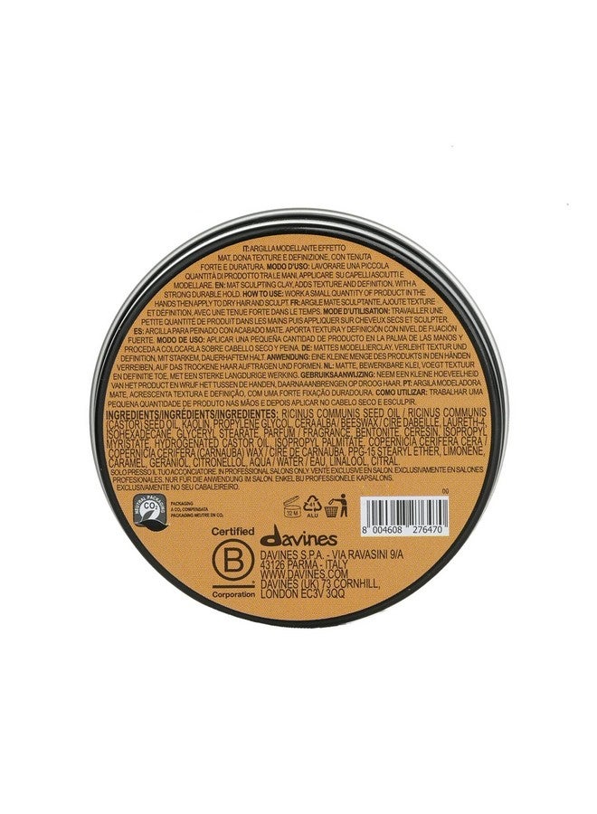 Davines Pasta & Love Men's Strong Hold Styling Clay, Matte Effect Styling With Definition And Lasting Hold, 50 ml