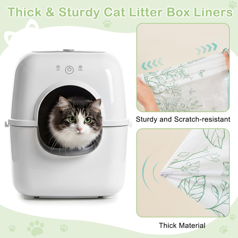 Glittme Heavy Duty Cat Litter Box Liners 26"x16" - Drawstring Litter Bags for Automatic Self-Cleaning Litter Boxes -Thick & Tear Resistant Refills for Small Trays (30 Counts) - Image 2