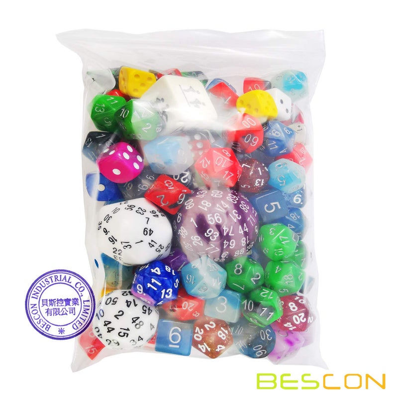 Bescon Dazzling Blue 100 Sided Dice Polyhedral Solid 100