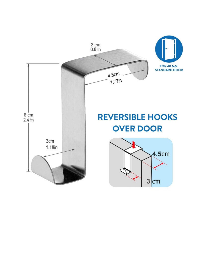 Zikra Bathroom Hook, Towels Over Door Hooks Over Door Hanger for Coat Stand, Towel, Clothes Coat Hooks for Bedroom, Clothes Hangers Helps for Tidy Rooms and Saves, 6PACK - Image 3