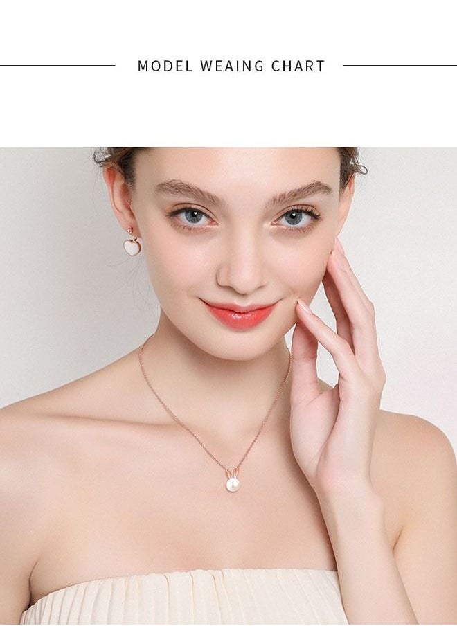 Kelesa - 925 Silver Exclusive Pendant Necklace Rabbit Shape Freshwater Pearl Gold - Image 1