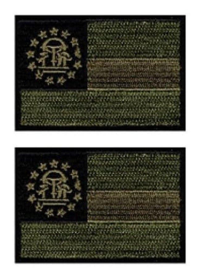 Miltacusa Georgia GA State Flag Hook Fastener Patch (MTG4) 2 Piece for Jackets, Vests, Hats, Backpacks, and Tactical Gears. - Image 1