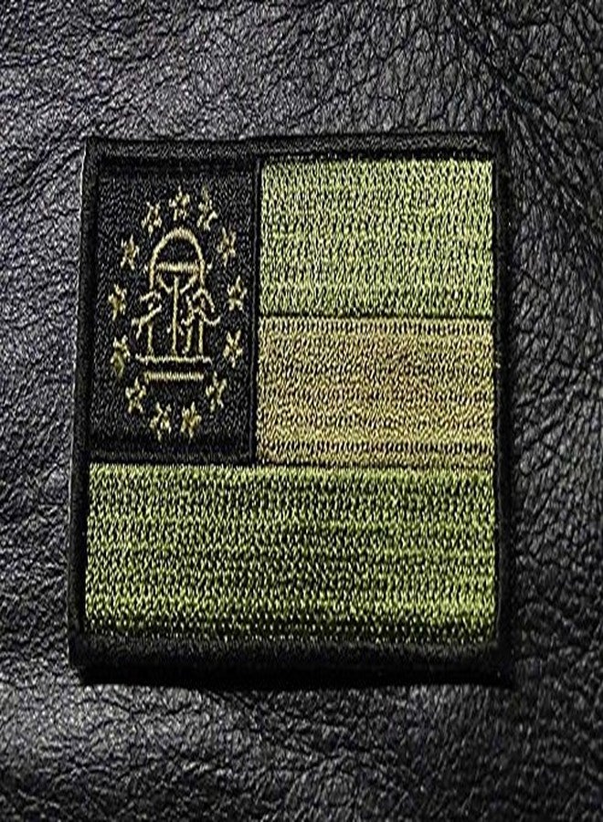 Miltacusa Georgia GA State Flag Hook Fastener Patch (MTG4) 2 Piece for Jackets, Vests, Hats, Backpacks, and Tactical Gears. - Image 2