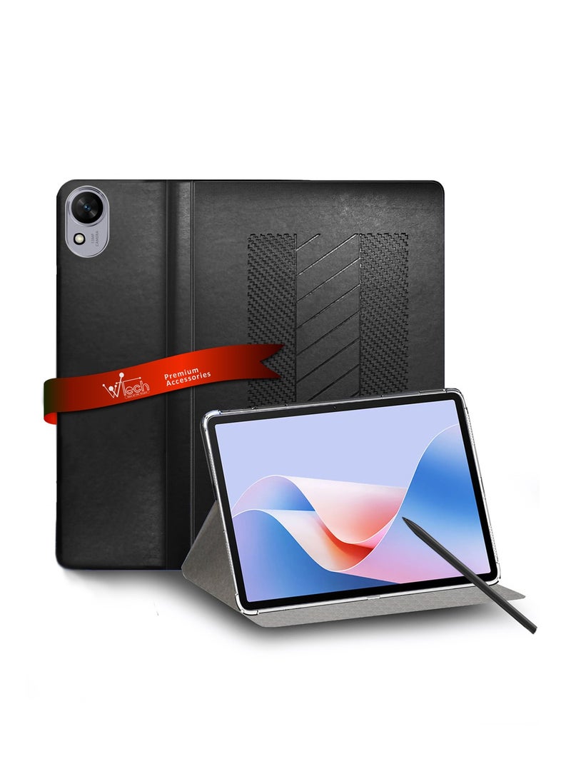 BYTER Huawei MatePad 11.5 S 2025 11.5 Inch / Honor Pad V9 2024 Classic PU Leather Trifold Stand Flip Case Cover - Black - Image 1