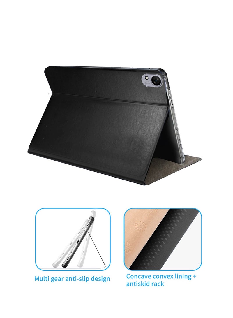 BYTER Huawei MatePad 11.5 S 2025 11.5 Inch / Honor Pad V9 2024 Classic PU Leather Trifold Stand Flip Case Cover - Black - Image 2
