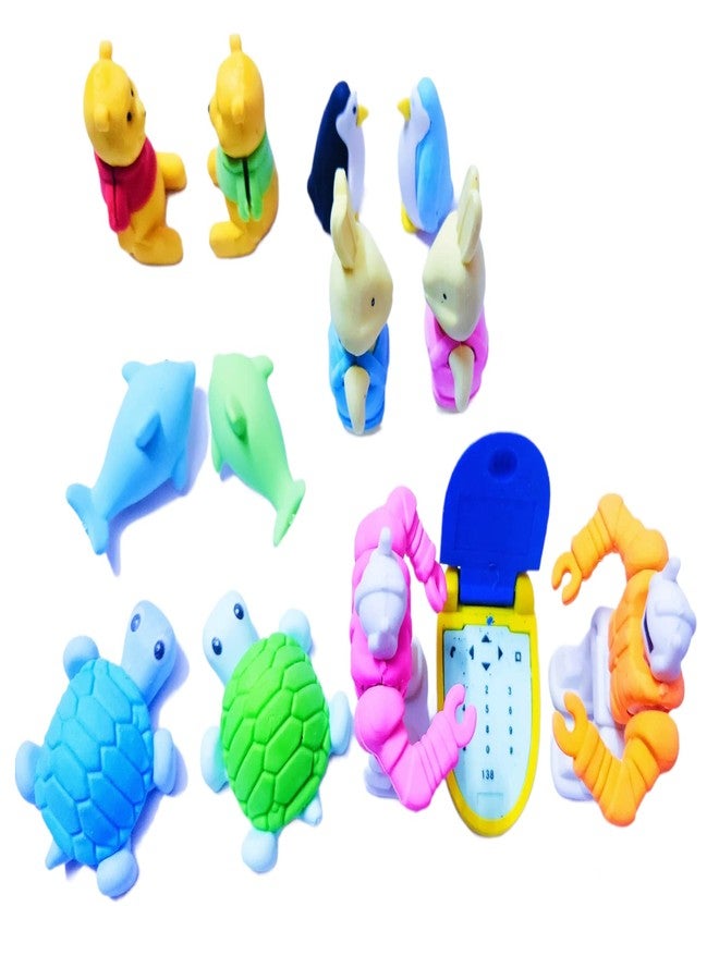 Kidultz (Pack of 25) 3D Erasers - Attractive Assorted Multicolour Colour - Set of 25 Pieces - Different Shapes, Animals and Characters - Image 3