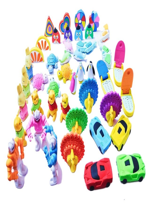 Kidultz (Pack of 25) 3D Erasers - Attractive Assorted Multicolour Colour - Set of 25 Pieces - Different Shapes, Animals and Characters - Image 2