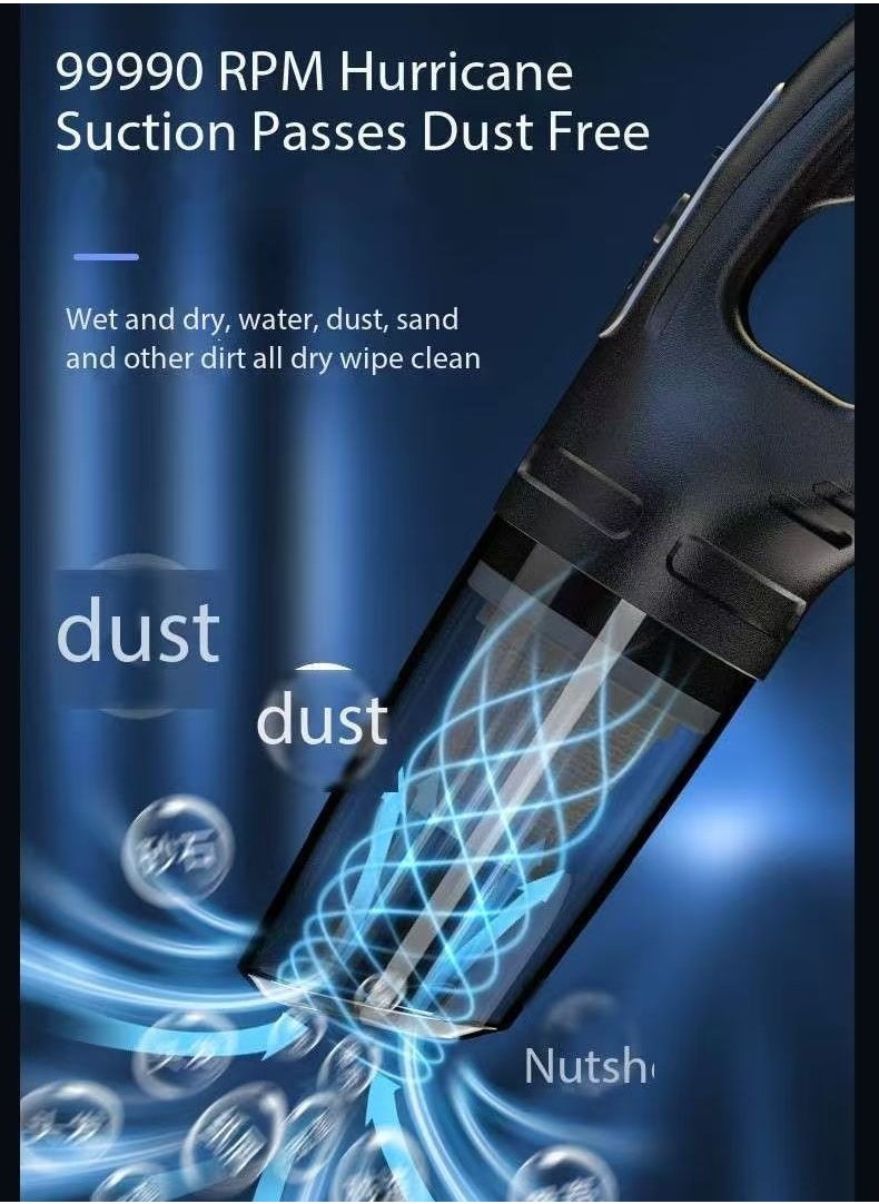 Generic - cleaner with high suction power, wireless charging, suitable for household use, small handheld, high-power - Image 1
