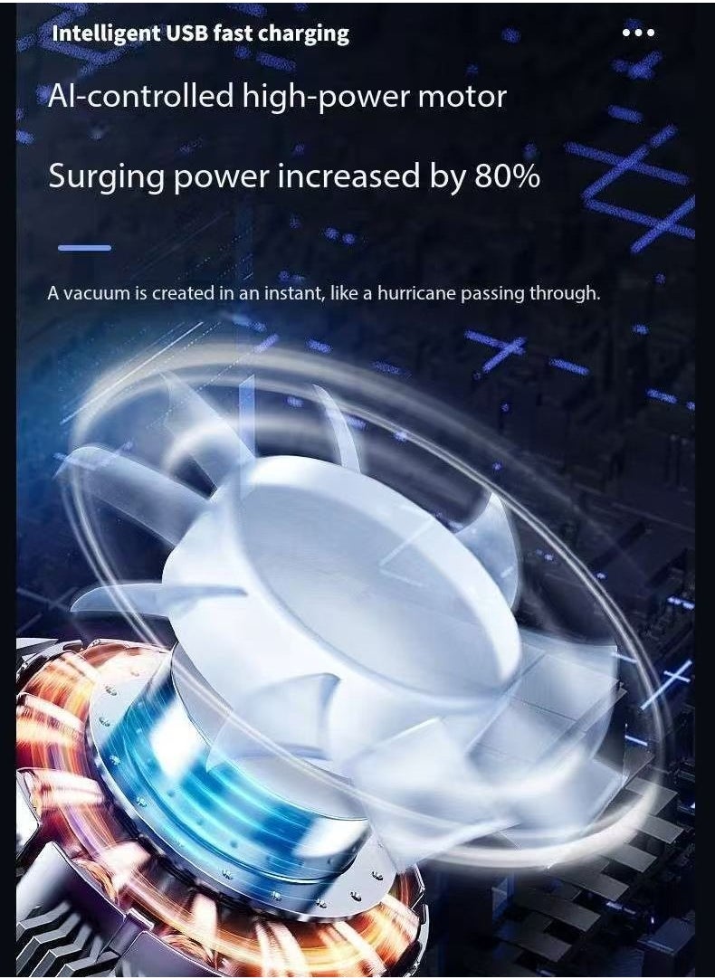 Generic - cleaner with high suction power, wireless charging, suitable for household use, small handheld, high-power - Image 1