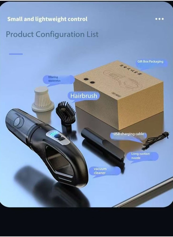 Generic - cleaner with high suction power, wireless charging, suitable for household use, small handheld, high-power - Image 1