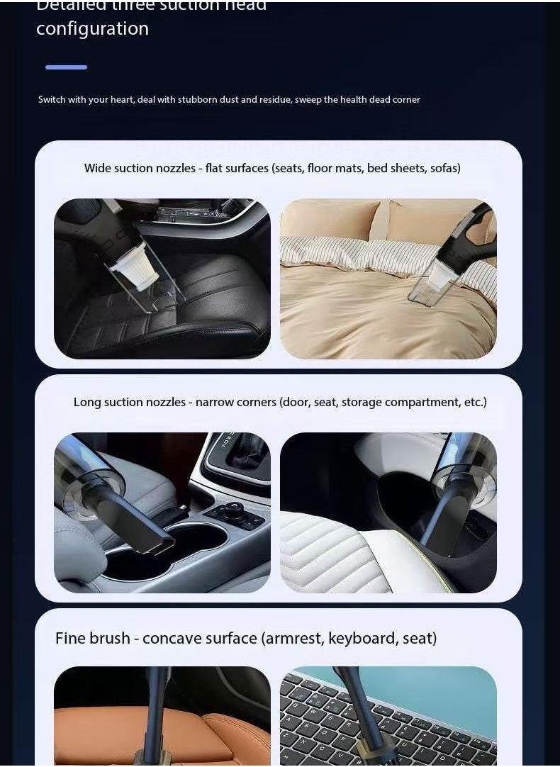 Generic - cleaner with high suction power, wireless charging, suitable for household use, small handheld, high-power - Image 1