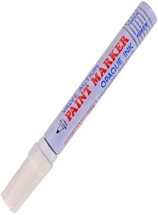 Yoken Valve Action Opaque Ink Paint Marker, 4.3 mm Tip, White