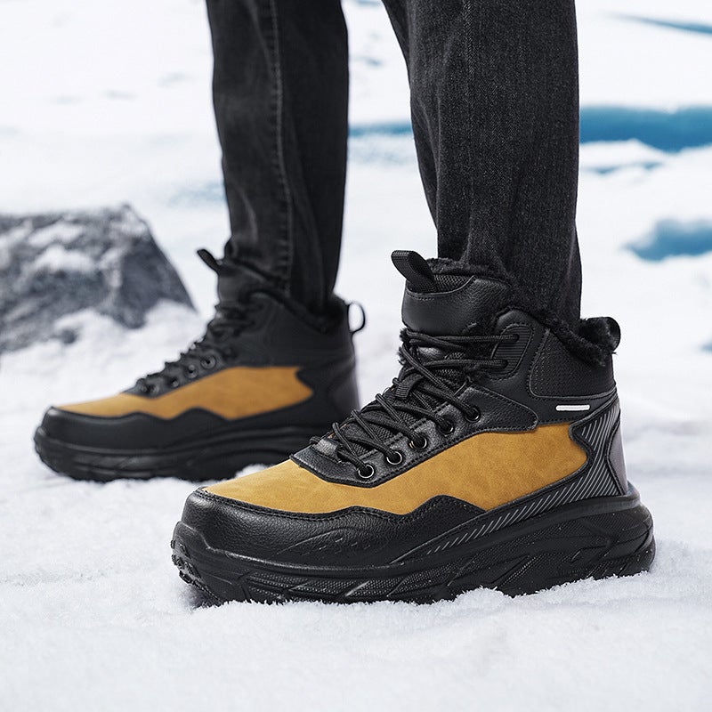 Cotton Shoes Men'S Waterproof Snow Boots Men'S Shoes Winter Fleece-Lined Sneaker Cold Warm Boots - Image 3