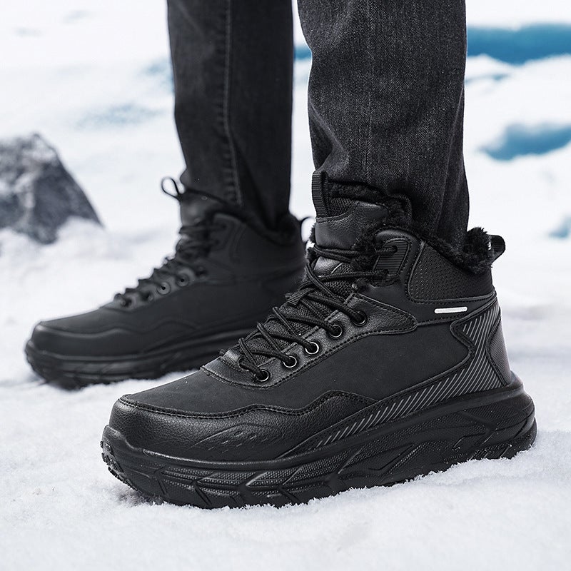 Cotton Shoes Men'S Waterproof Snow Boots Men'S Shoes Winter Fleece-Lined Sneaker Cold Warm Boots - Image 2
