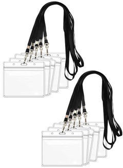 وهاواي Plastic Name Badge Holders with Lanyard 10pcs Clear Waterproof ID Badge Holder with Clip Lanyard for School Business Office  - Image 1
