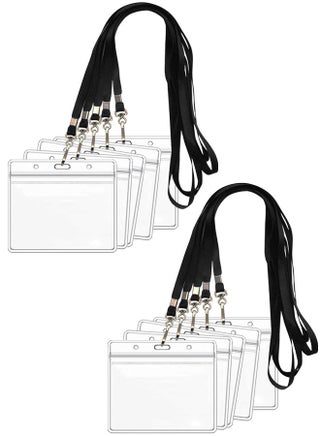 10pcs Plastic Name Badge Holders with Lanyard Clear Waterproof ID Badge Holder with Clip Lanyard for School Business Office - pzsku/Z247AE15D9F15AF6FC448Z/45/_/1730449368/97bd1f17-9b38-40b7-be27-731d1f7b0aac