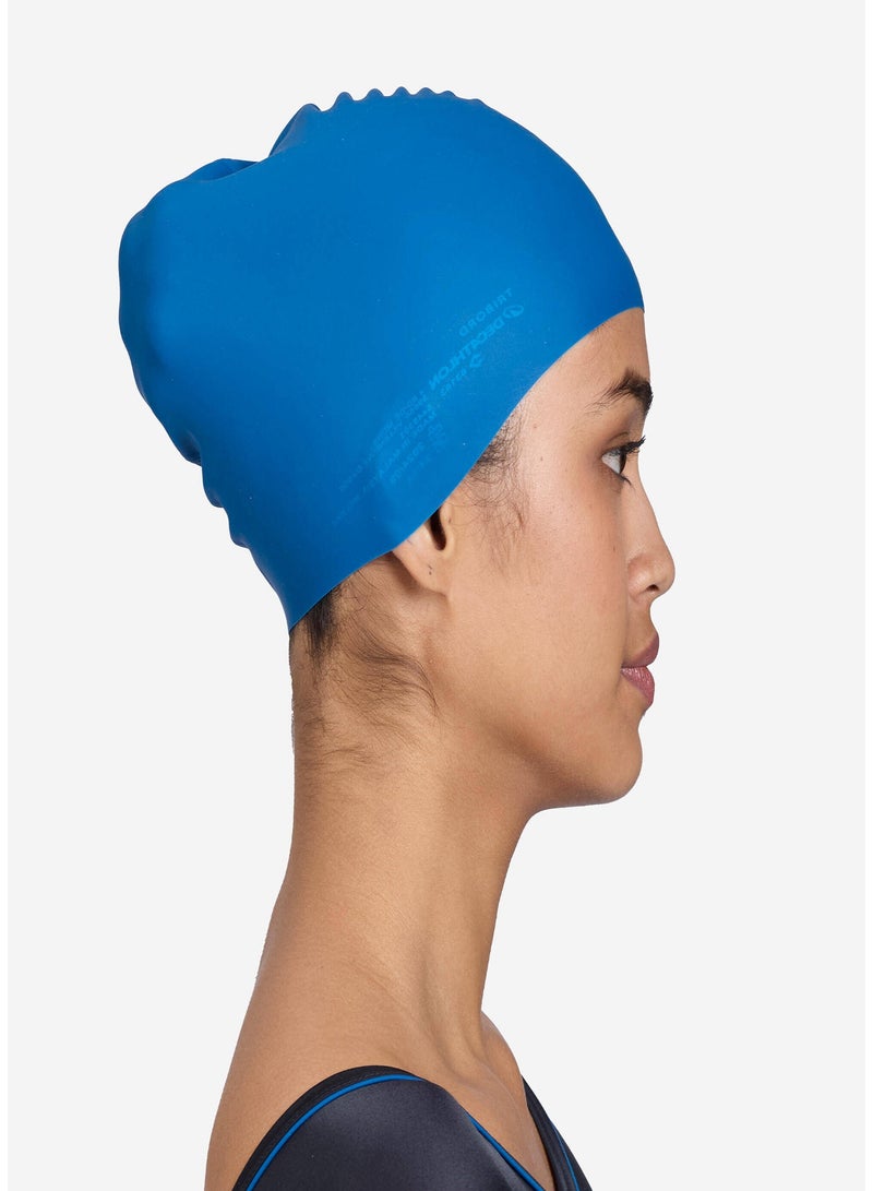 NABAIJI NABAIJI by DECATHLON, Silicone Swim Cap Soft & Stretchable Dark Blue  - Image 3