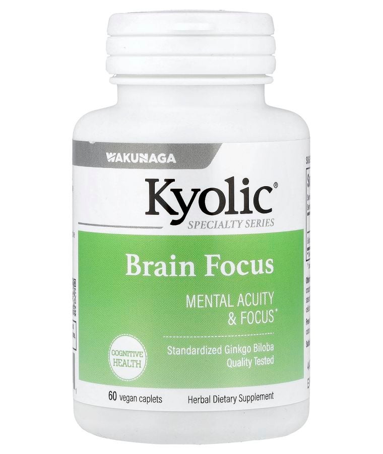 kyolic Brain Focus 60 Vegan Caplets (120 mg per Capsule)