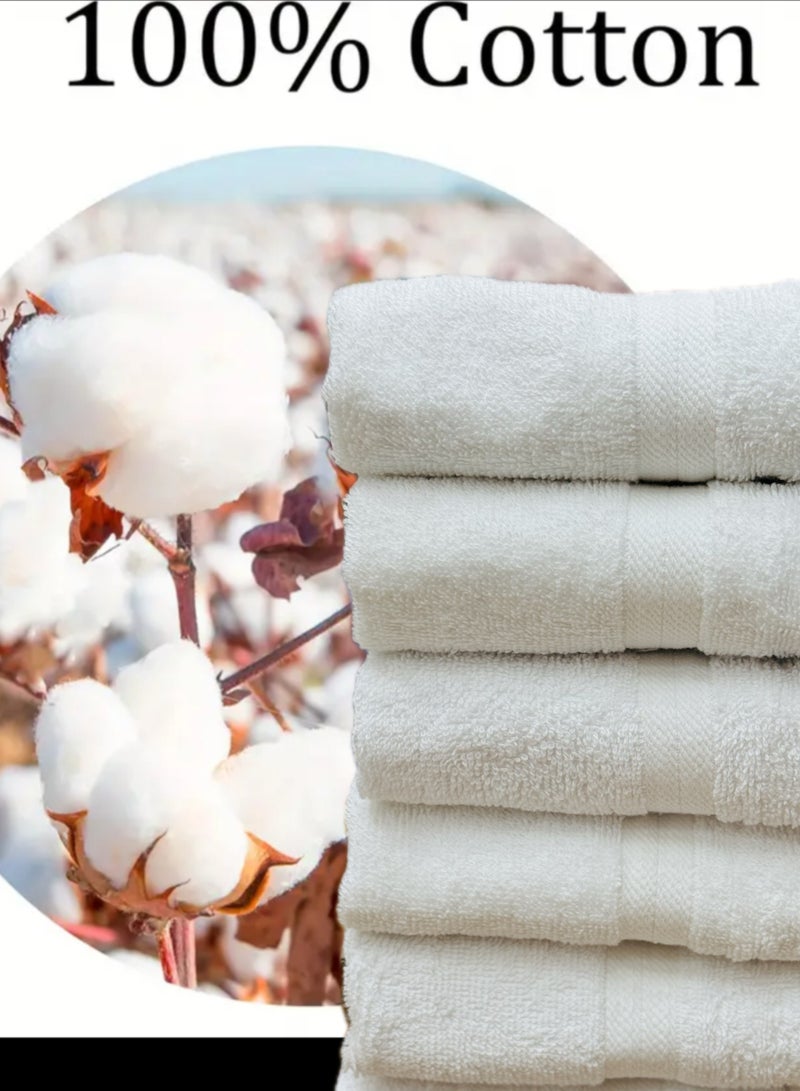 Hayat Premium Hotel Quality 100% Cotton Face Towel Set 500 GSM Supersoft and Highly Absorbent Washcloths 30x30 cm (Pack 12, White) - Image 2