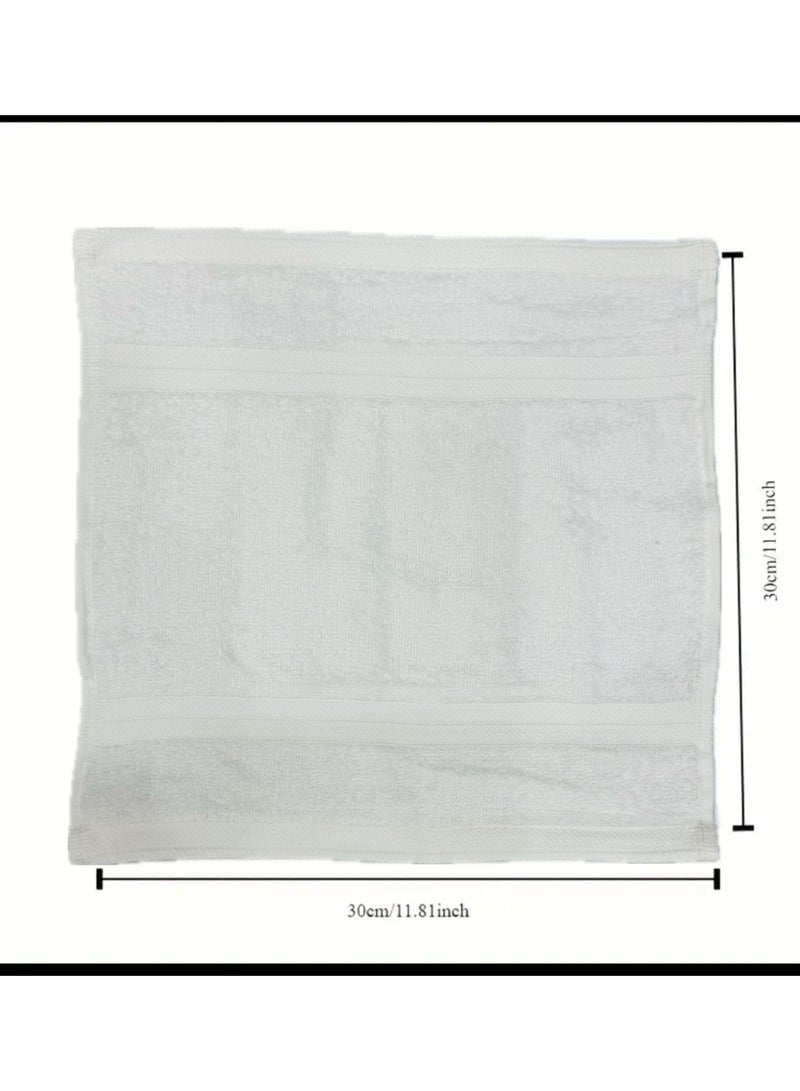 Hayat Premium Hotel Quality 100% Cotton Face Towel Set 500 GSM Supersoft and Highly Absorbent Washcloths 30x30 cm (Pack 12, White) - Image 3