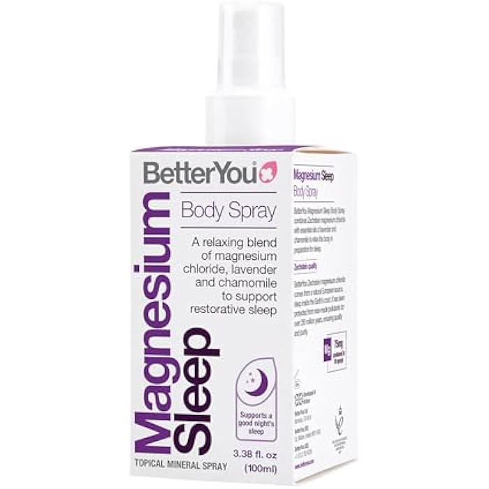 BetterYou Magnesium Muscle Body Spray - Relaxing Topical Magnesium and Essential Oil Spray - Lavender and Chamomile - Promotes Better Sleep - 3.38 oz - Image 1