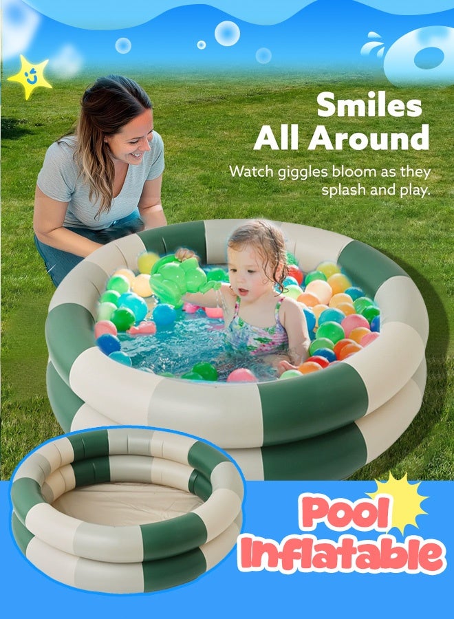 Inflatable kids Pool, Portable Paddling Swimming Pool for Toddlers Ages 3-6 Years Girls and Boys, Indoor& Outdoor, Garden and Backyard Summer Water Party, 114cm*30cm - Image 1