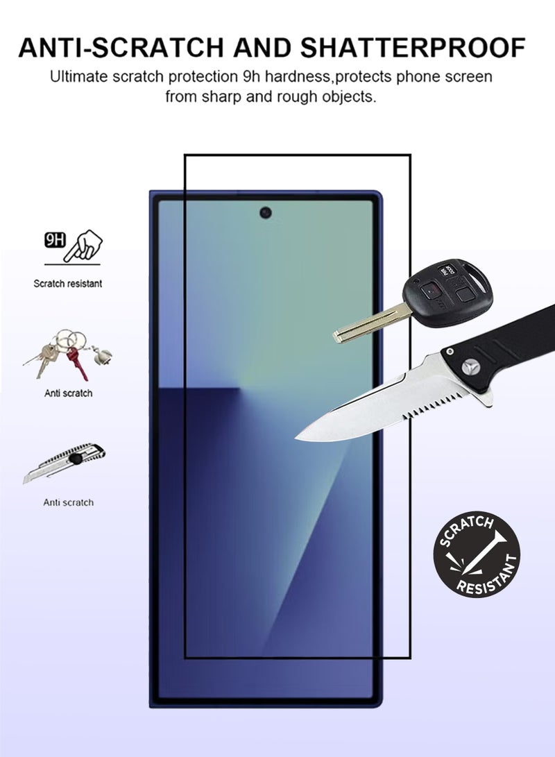 حماية شاشة سامسونج جالاكسي زد فولد 7 - عبوة 2 - زجاج مقسى كامل الشاشة متميز لسامسونج جالاكسي فولد 7، شفافية عالية، لمسة دقيقة، مضاد للانفجار، حواف سلسة، تركيب سهل - Image 2