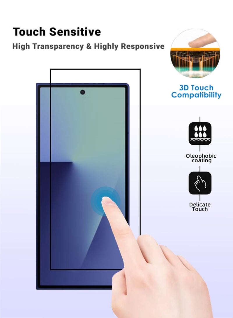 حماية شاشة سامسونج جالاكسي زد فولد 7 - عبوة 2 - زجاج مقسى كامل الشاشة متميز لسامسونج جالاكسي فولد 7، شفافية عالية، لمسة دقيقة، مضاد للانفجار، حواف سلسة، تركيب سهل - Image 3