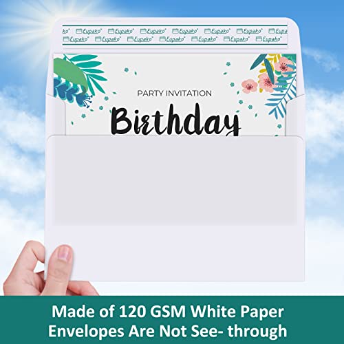 Eupako White Blank Cards and Envelopes 100 Pack - 5x7 Heavyweight Folded Cardstock and A7 Envelopes Self Seal for DIY Greeting Cards, Invitations, Wedding, Baby Shower, Birthday, Thank You Cards - Image 3