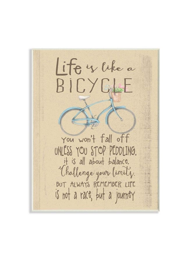 Stupell Industries Life is Like a Bicycle' Icon Inspirational Typography Wall Plaque, 10x15, Design By Artist Regina Nouvel - Image 1