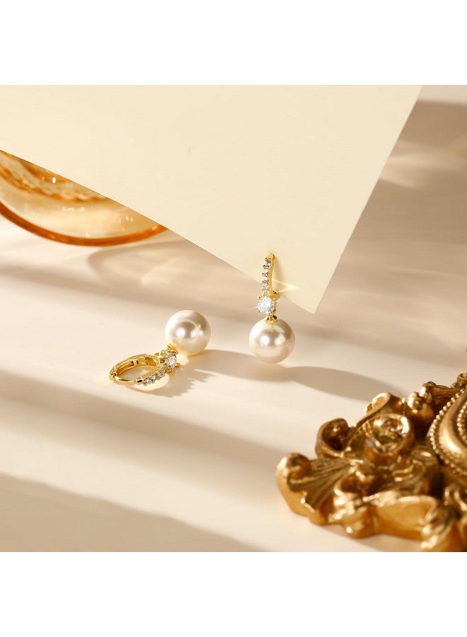 كيسا بلان أقراط اللؤلؤ للنساء أقراط متدلية من الذهب عيار 14 قيراطًا من اللؤلؤ أقراط متدلية عصرية للنساء أقراط حفلات الشاطئ أقراط متدلية أنيقة مجوهرات الزفاف كهدية - Image 4